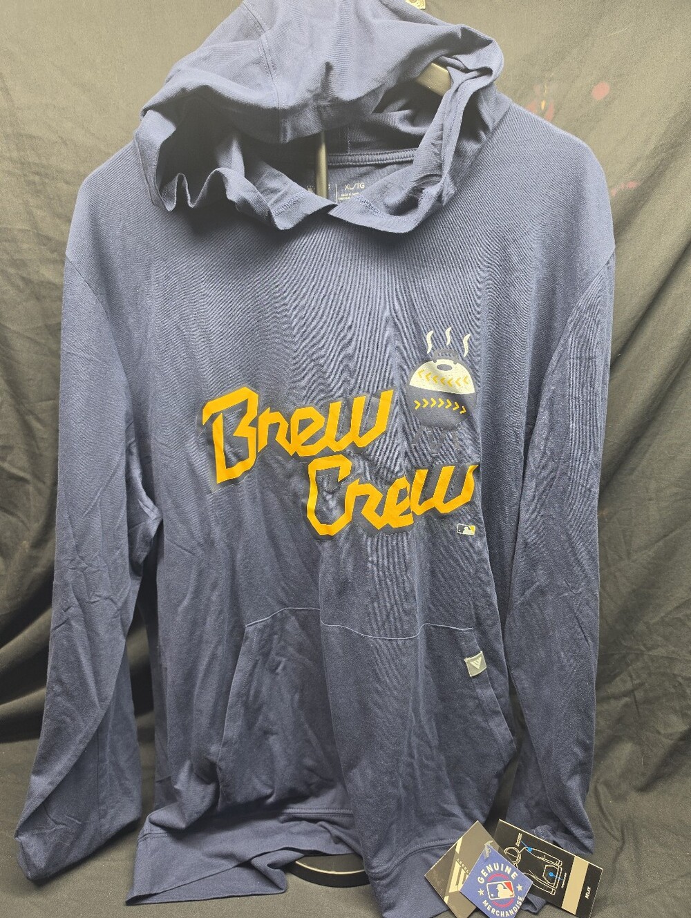 NWT Milwaukee Brewers Levelwear Relay Brew Crew Hoodie Men's XL Navy MLB